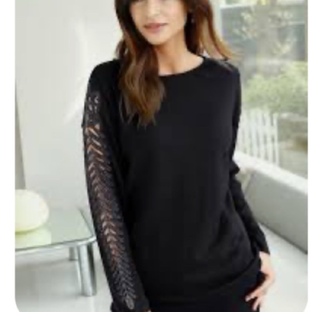 Alessa W Collection Elegant Black Beaded Women's Top. Size 12
